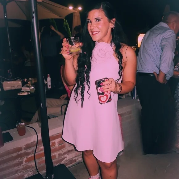 Flower choker halter dress - Picture 3 of 4